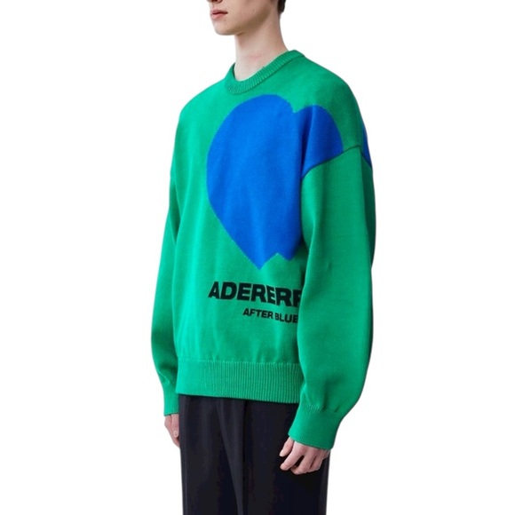 ADER ERROR EUC Twin heart logo knit in Green Size L - Picture 8 of 9